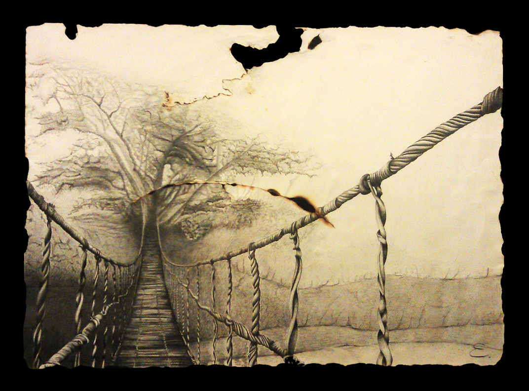 BRIDGE – PENCIL DRAWING – 40×52 INCHES – SOLD